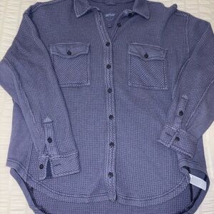 aerie blue waffle knit long sleeve